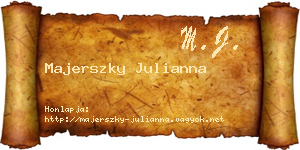 Majerszky Julianna névjegykártya
